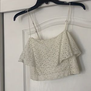 Hollister white crop top
